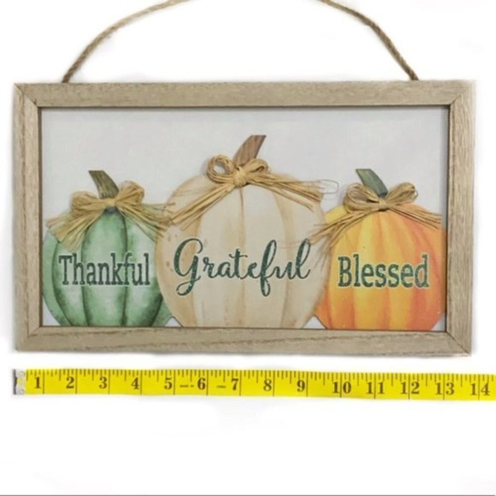 Modern Farmhouse Wall Hanging Fall Autumn Halloween Thanksgiving Decor 14 x 8 in - Picture 7 of 12
